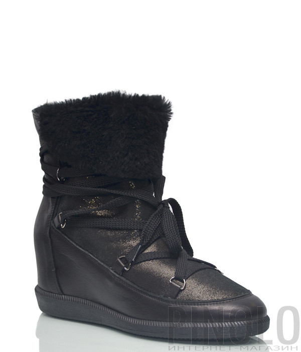 Кожаные ботинки Griff Italia 5000 на меху черные