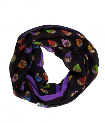 Женский шарф Moschino 3317 черно-фиолетовый