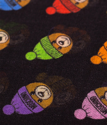 Женский шарф Moschino 3317 черно-фиолетовый