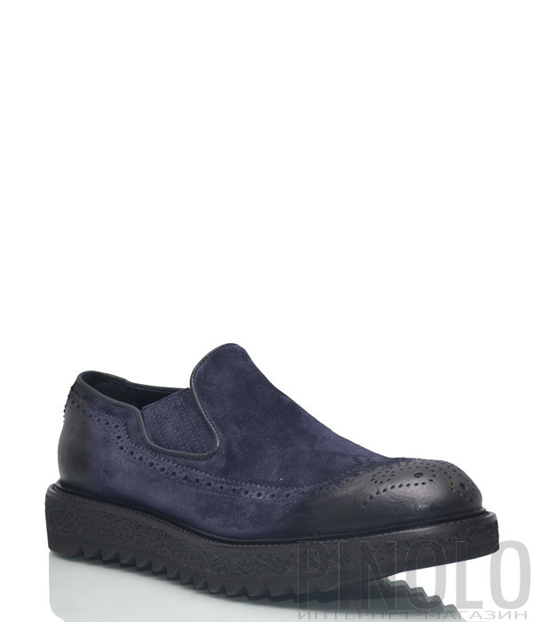 Замшевые туфли Giampiero Nicola 41104 темно-синие