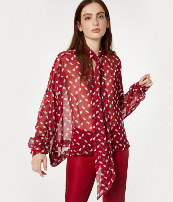 Красная принтованная блуза Liu Jo WA0267T4147 с бантиком
