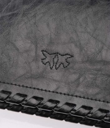 Сумка на цепочке PINKO Love Bag Twist 1P21E8Y5 в черной коже с серебристой фурнитурой