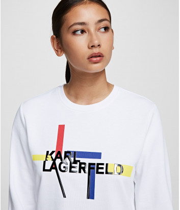 Толстовка KARL LAGERFELD 201W1811 с логотипом белая