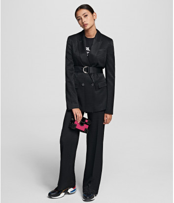Черный пиджак-смокинг KARL LAGERFELD 201W1411 со съемным ремнем