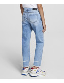 Классические прямые джинсы KARL LAGERFELD 201W1101 голубые с логотипом