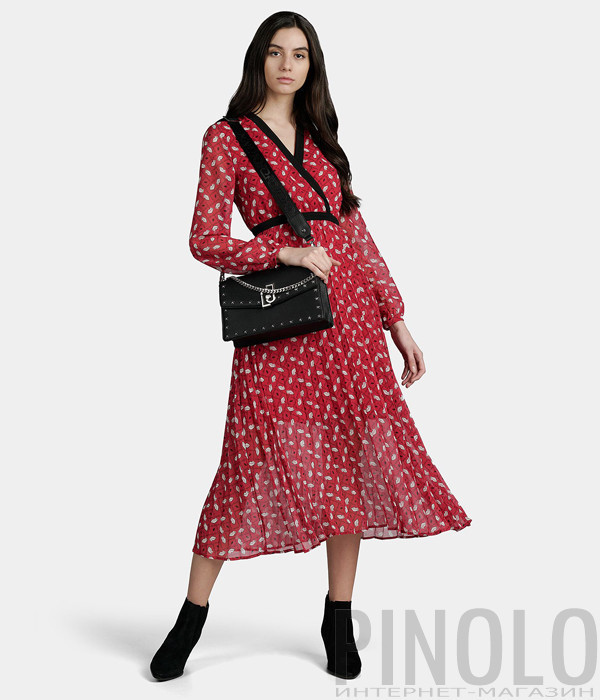 Длинное платье Liu Jo WA0405T0110 красное с принтом