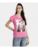 Розовая футболка Liu Jo WA0357J5703 с принтом