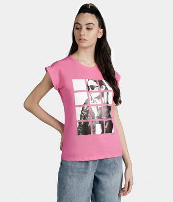 Розовая футболка Liu Jo WA0357J5703 с принтом