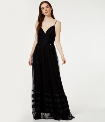 Длинное платье Liu Jo IA0113J1840 с вышивкой черное