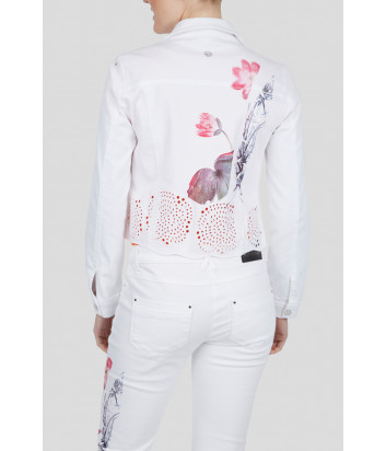 Джинсовая куртка Sportalm 939206864 белая с цветочным принтом