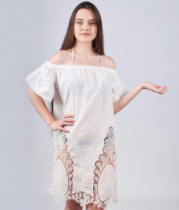 Легкое платье-туника Suavite 12133 белое