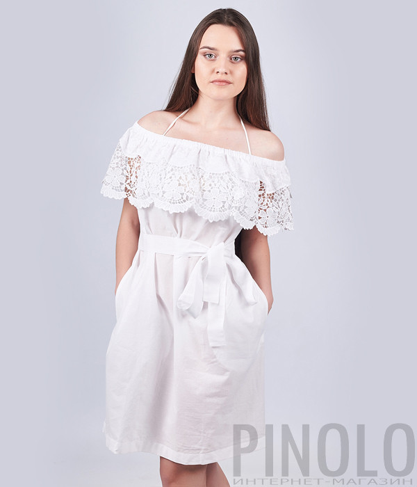 Легкое платье Suavite 12333 белое
