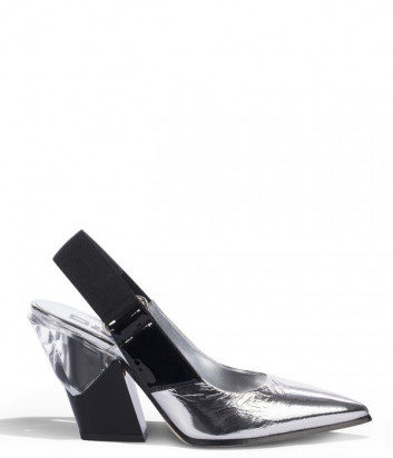 Лаковые туфли LORIBLU 8659 комбинированные серебристо-черные