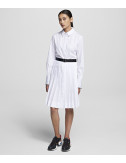 Платье-рубашка KARL LAGERFELD 201W1305 белое с черным поясом