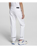 Прямые джинсы KARL LAGERFELD 201W1104 с необработанными краями белые