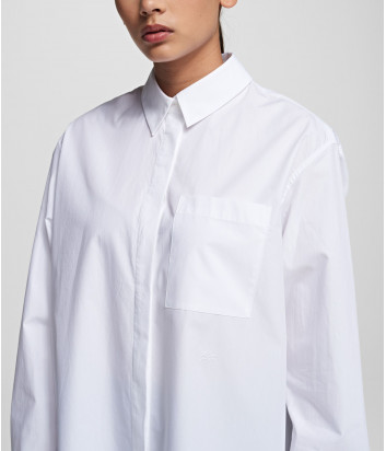 Платье-рубашка KARL LAGERFELD 201W1605 oversize белая с декором
