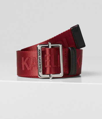Текстильный ремень KARL LAGERFELD 201W3196 с логотипом красный