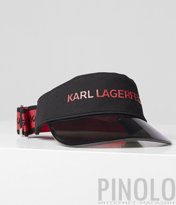 Козырёк KARL LAGERFELD 201W3412 с логотипом черно-красный