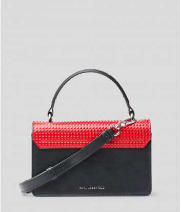 Маленькая сумка Karl Lagerfeld 201W3125 с пиксельным принтом черно-красная