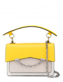 Сумка KARL LAGERFELD Seven 201W3052 в гладкой коже с цепочкой желто-бежевая