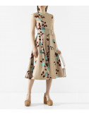 Платье MSGM 2841MDA162 бежевое с цветочным принтом