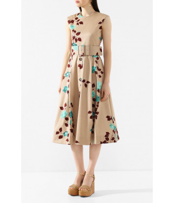 Платье MSGM 2841MDA162 бежевое с цветочным принтом