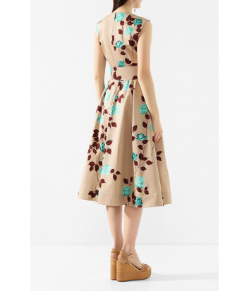 Платье MSGM 2841MDA162 бежевое с цветочным принтом