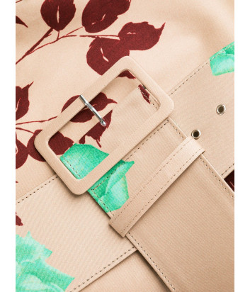 Платье MSGM 2841MDA162 бежевое с цветочным принтом