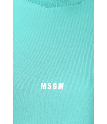Футболка MSGM 2841MDM225 мятная с логотипом на спине
