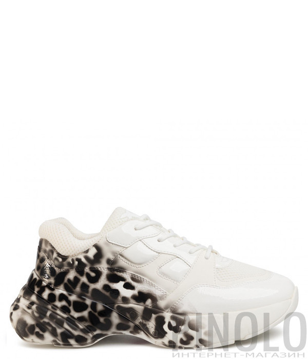 Белые кроссовки PINKO 1H20QZ с леопардовым принтом