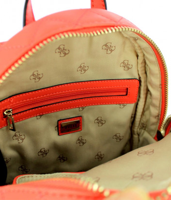Стеганный рюкзак Guess 2320 с внешним карманом коралловый