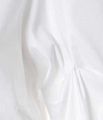 Блуза из хлопка D.EXTERIOR 50584 с рукавами фонариками белая