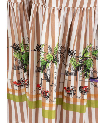 Хлопковое платье ERIKA CAVALLINI P0SV04 в полоску с принтом