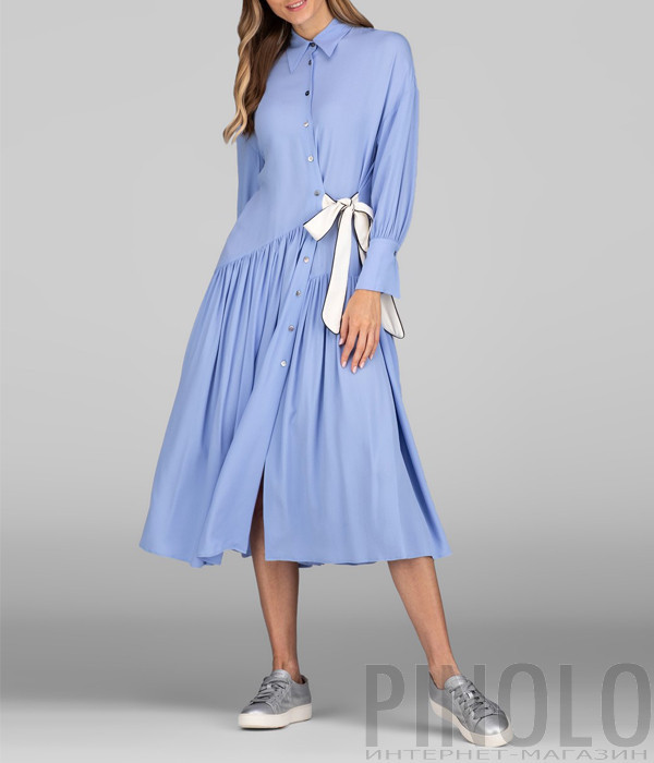Платье-рубашка ERIKA CAVALLINI P0ST06 голубое