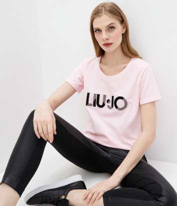 Розовая футболка LIU JO TA0108 с логотипом