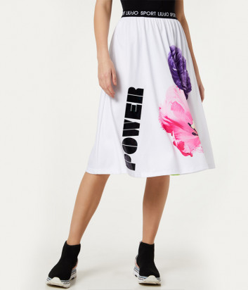 Белая юбка LIU JO TA0191 с ярким цветочным принтом