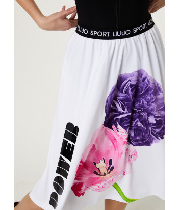 Белая юбка LIU JO TA0191J5957 с цветочным принтом