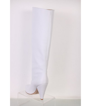 Высокие кожаные сапоги P.A.R.O.S.H. NOXI D060059 белые