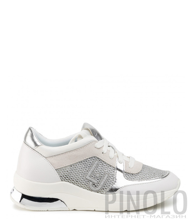 Белые кроссовки LIU JO BA0031 с серебристыми вставками Белые кроссовки LIU JO BA0031 с серебристыми вставками