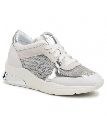 Белые кроссовки LIU JO BA0031 с серебристыми вставками Белые кроссовки LIU JO BA0031 с серебристыми вставками
