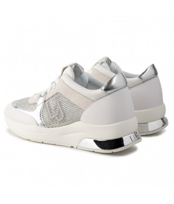 Белые кроссовки LIU JO BA0031 с серебристыми вставками Белые кроссовки LIU JO BA0031 с серебристыми вставками
