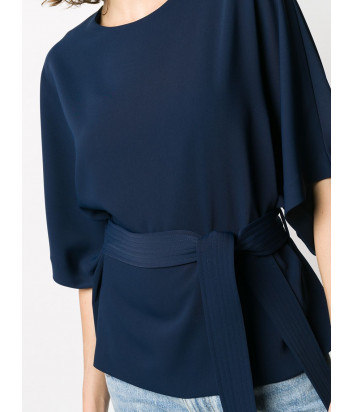 Блуза P.A.R.O.S.H. PANTERS D311221 с поясом синяя