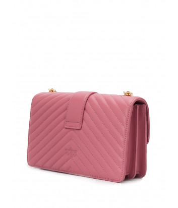 Сумка на цепочке PINKO Love Bag 1P21PCY в стеганной коже розовая