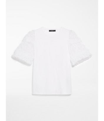 Блуза WEEKEND Max Mara EXPLOIT WE59410101 с фактурными рукавами белая