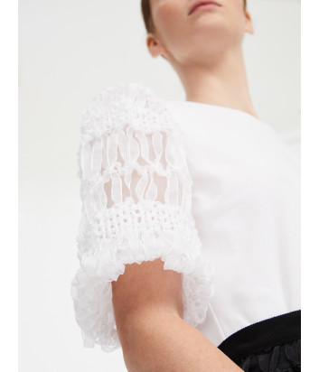 Блуза WEEKEND Max Mara EXPLOIT WE59410101 с фактурными рукавами белая