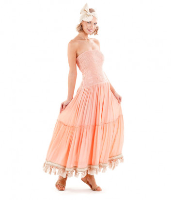Длинное платье ICONIQUE IC20-069 персиковое