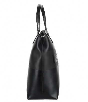 Деловая кожаная сумка Baldinini 450042 с надписью бренда черная