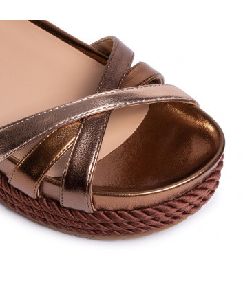 Кожаные сандалии LIU JO PATTY SA0081EX029 на платформе бронзовые