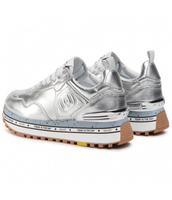 Кожаные кроссовки LIU JO MAXI ALEXA BXX051P0231 серебристые