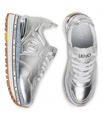 Кожаные кроссовки LIU JO MAXI ALEXA BXX051P0231 серебристые